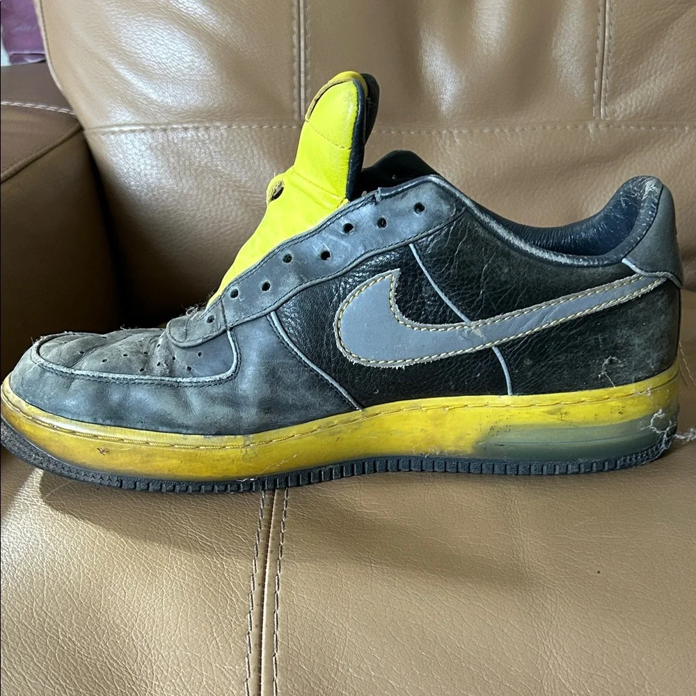 Nike Men's Air Force size 13 Black and Yellow - Picture 5 of 14